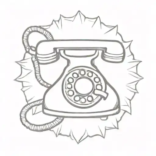 Rotary Vintage Phone With A Sun In The Middle