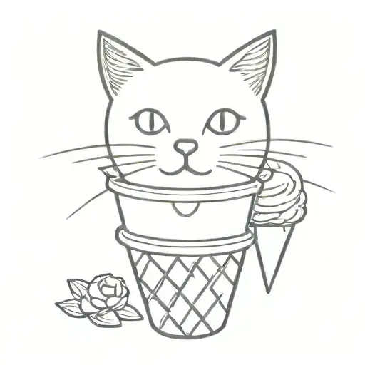Ice Cream Cone And Cat Bell