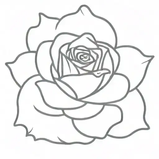 Simple Rose Tattoo Outline