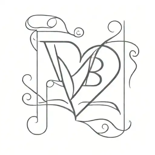 Initial B With Heart