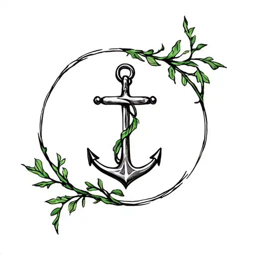 Vines In A Circle That Attach To An Anchor