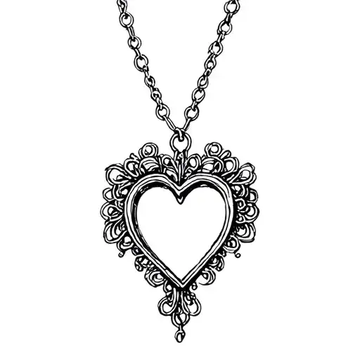 Heart Locket Antique Hanging