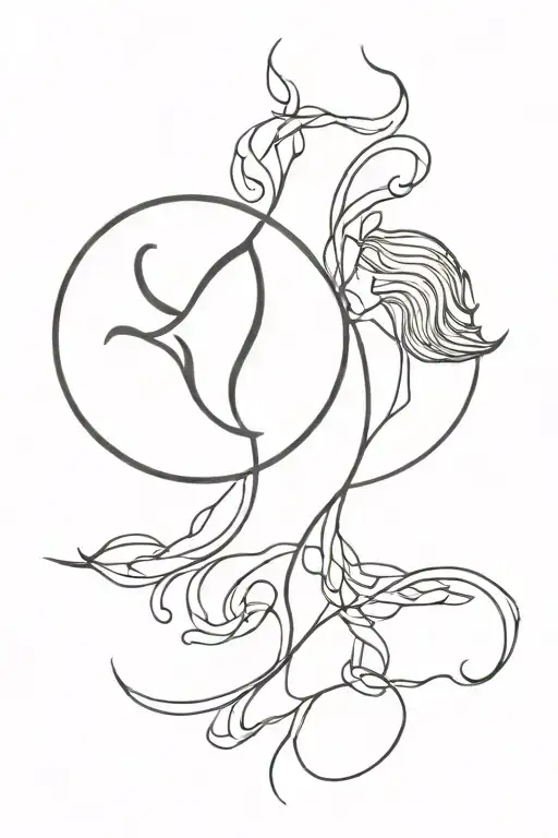 Aquarius And Virgo Zodiac Symbol Combined