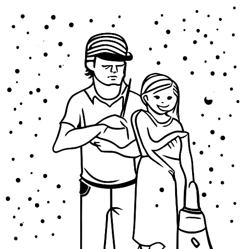 Man Holding Little Girl By Hand