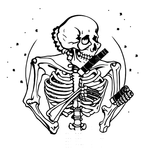 Skeleton Smoking A Cigar