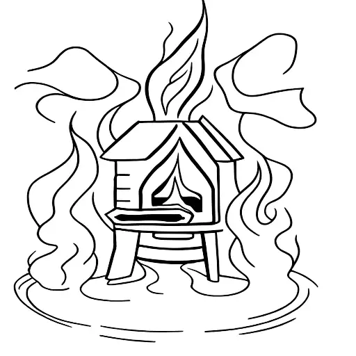 Wood Stove With Fire Inside