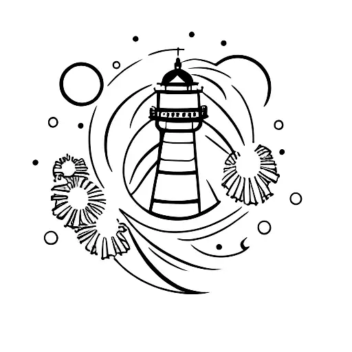 Lighthouse With Moon