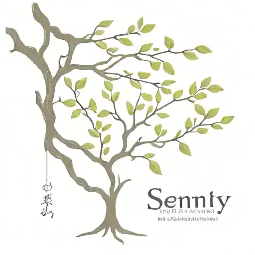 Small Mini Tree With Hanging Vine Of Names Serenity Skye Written Vertically