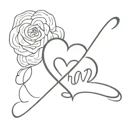 Word Hug Within Heartbeat Line