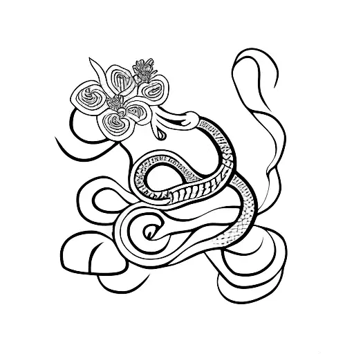Snake With Flowers Back
