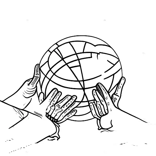 Two Hands Reaching For A Globe