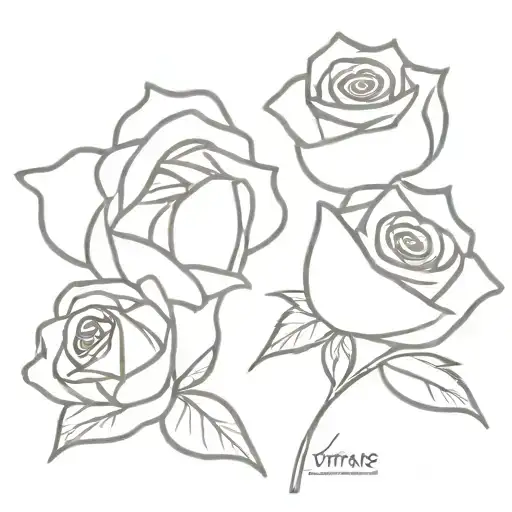 Two Roses Linked Like Mother And Daughter