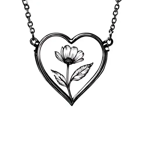 Heart Shaped Locket With Flower In It