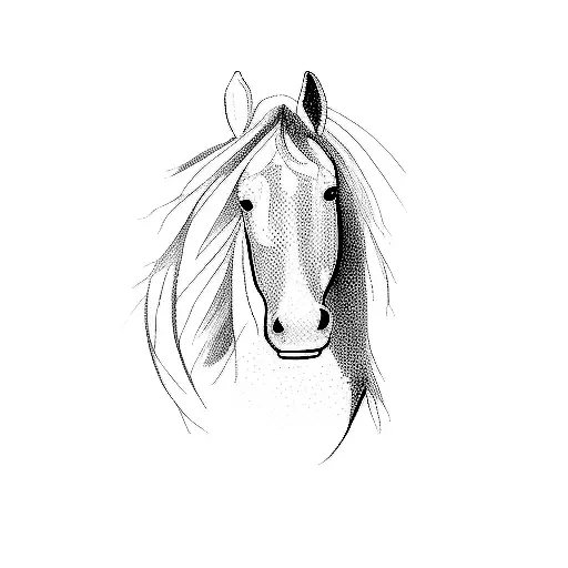 A Painting Of A Horse On A Black Background