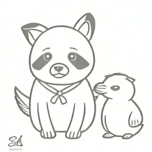 Duck Panda And Siba Inu