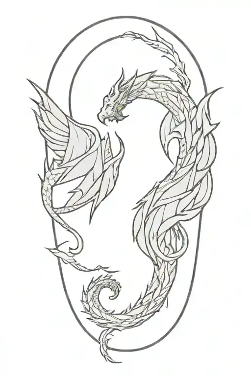 A Gun Morphing Into A Dragon's Tail With Wings