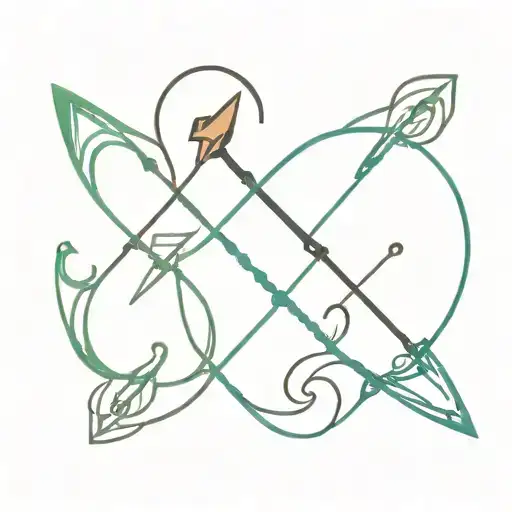 Two Matching Infinity Symbol One With An Arrow One With A Key In The Center