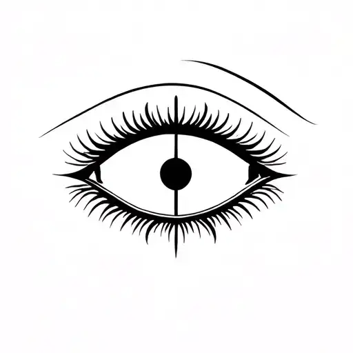 A Minimalist Eye That Also Incorporates An Hourglass