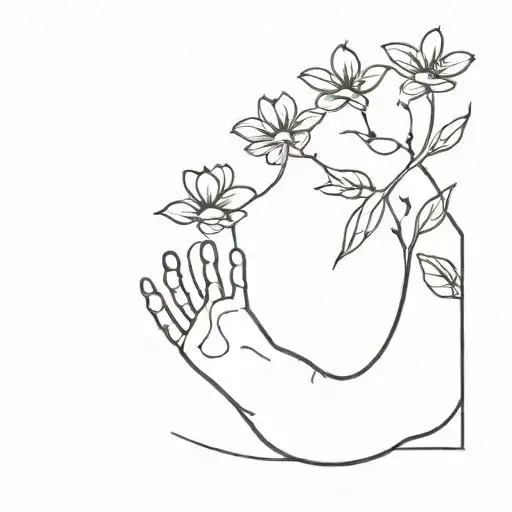 Baby Foot Print Walking Across Like Trees And Flowers