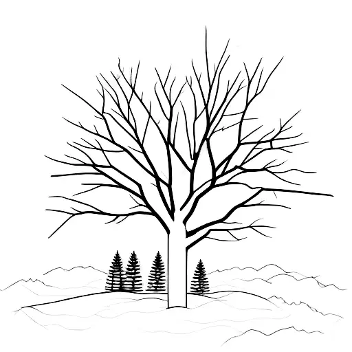 Minimalist Tall Narrow Pine Tree