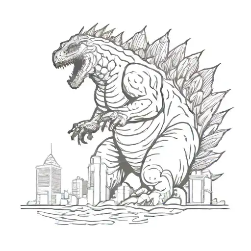 Godzilla Destroying Towns