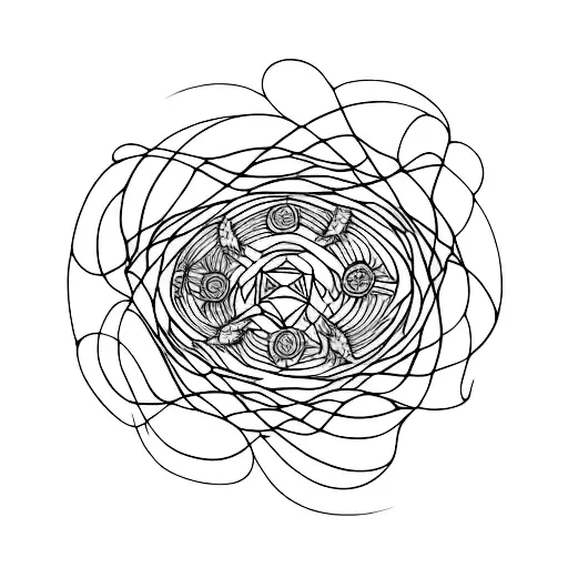 Several Psychedelic Forms On Top Of Each Other