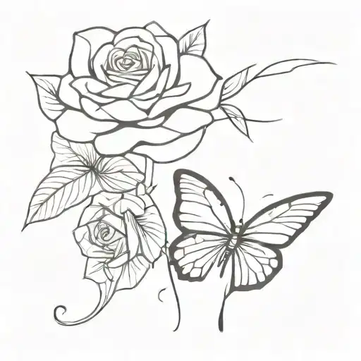 Butterfly With A Rose