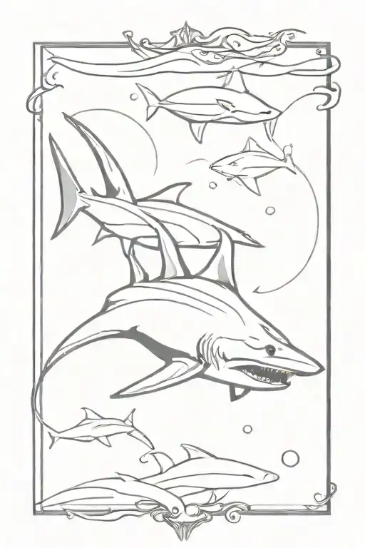 Hammerhead Shark With Sting Ray Swimming