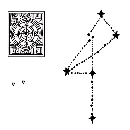 Mayan Number 5 Point Star Constellation