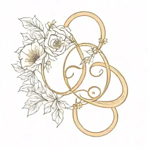 Floral Infinity Sign Colour Tattoo Design Small And Delicate