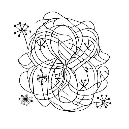 A Minimalist Tattoo Of A Scorpio Constellation With Flowers Intertwined