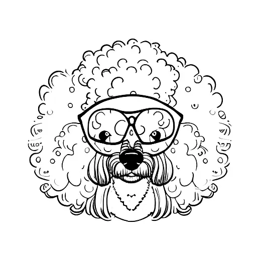 A Poodle Dog Wearing Glasses And Holding A Laptop