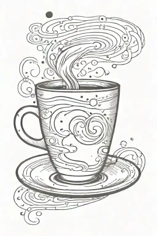 Coffee Cup With Steam That Turns Into A Galaxy