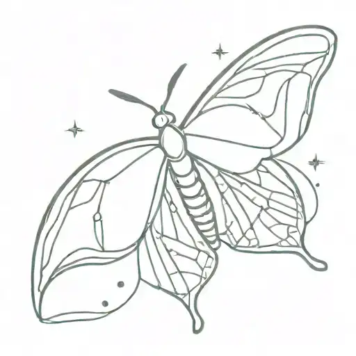 Lunar Moth With Sparkles