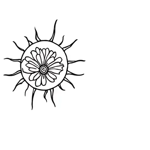 Sun With Flower Integrated