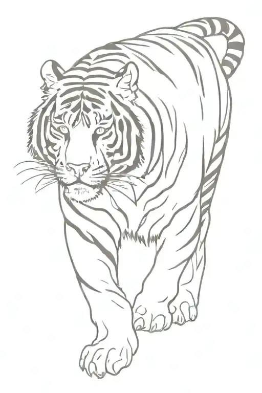 Feminine Tiger Walking