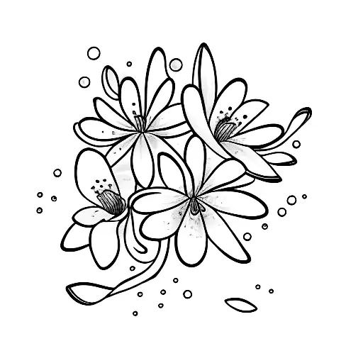 A Minimalistic Tattoo Design Combining The Elegance Of Snowdrops And Water Lilies