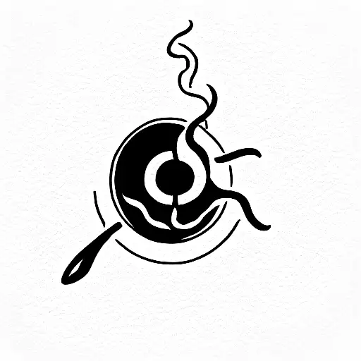 A Cup Of Coffee And The Biohazard Symbol