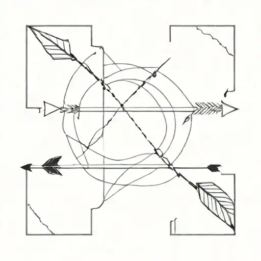 Arrow Made With Lines And Shapes