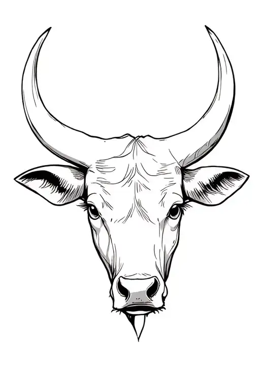 Bull Head Sketch Style