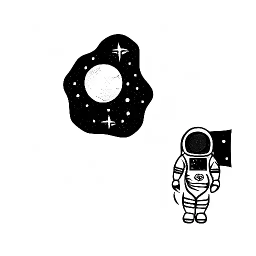 Space And Flowers And Astronaut