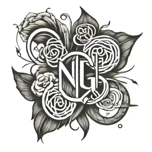 Three Initials Connected Line