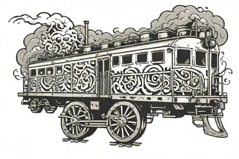 Single Train Car With Graffiti Style