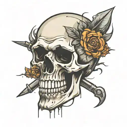 Skull With Bullet In Head