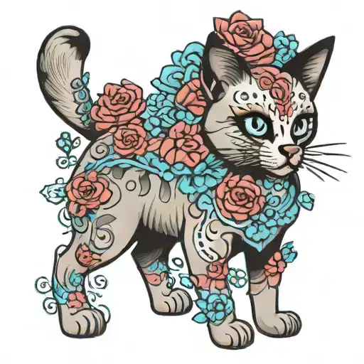 Day Of The Dead Siamese Cat