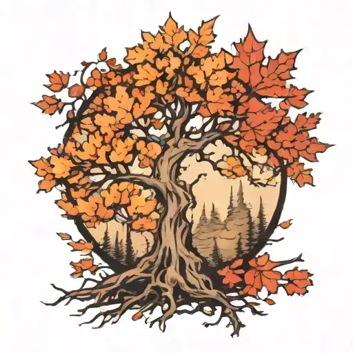 Half Of A Cedar Tree And Half Of A Maple Tree