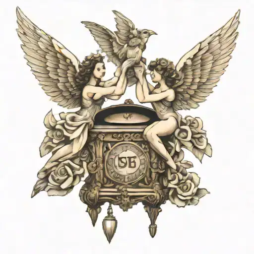 Music Box With Two Dancing Girls With Wings That Say Yes To Heaven With Enegery And Angel Numers