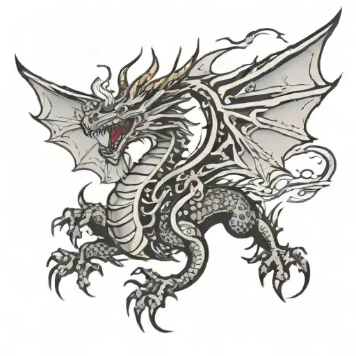 Tribal Dragon Flying Away