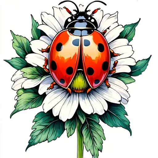 Ladybug On Flower Stem Wrapped