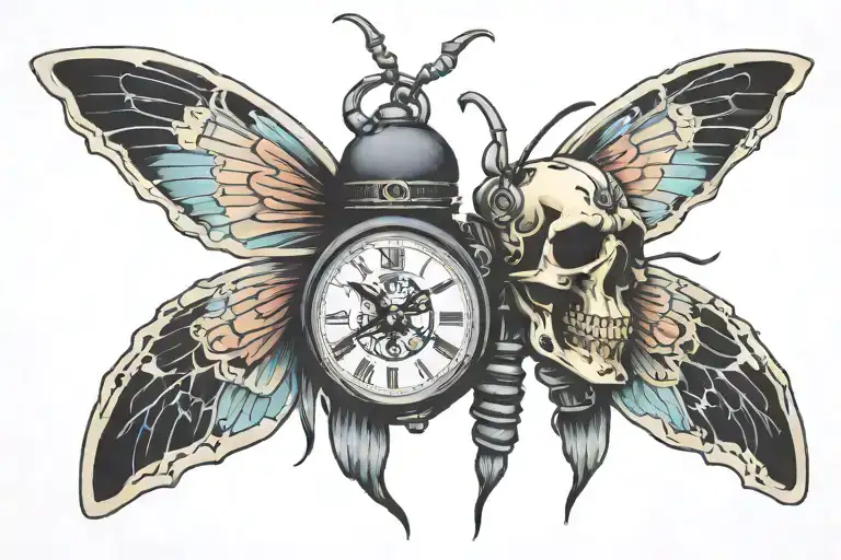 Skull Moth Clock